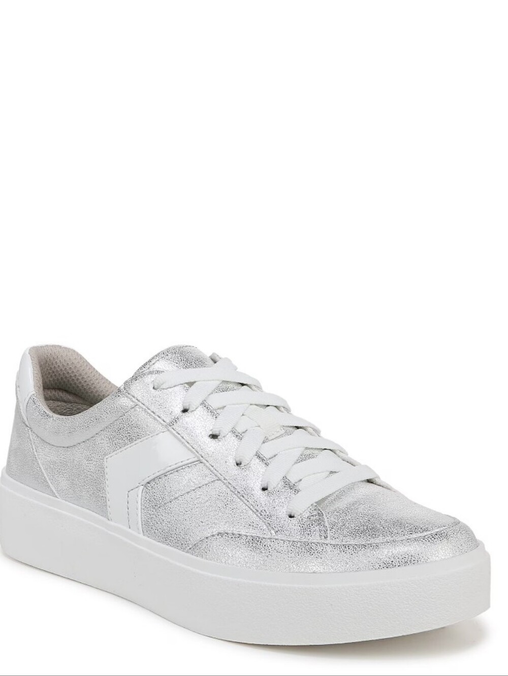 Dr. Scholl's Women's Madison Lace Sneaker Silver Metallic 7